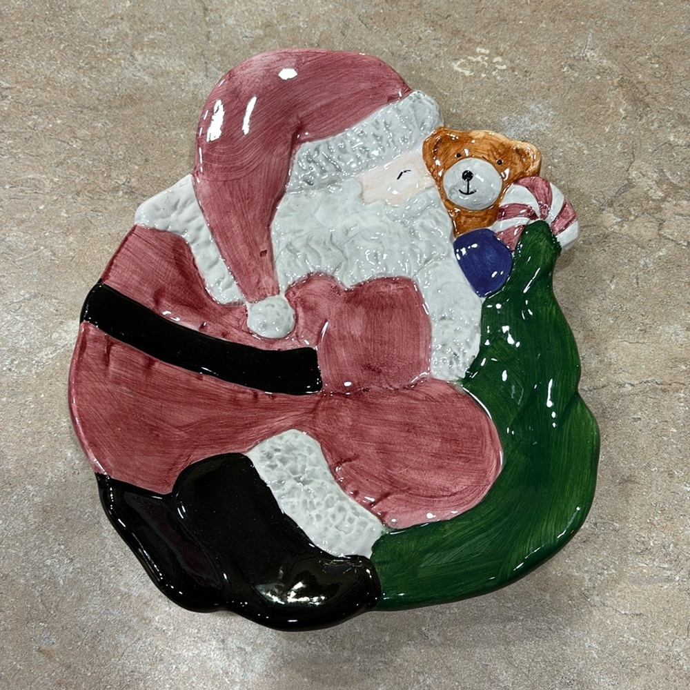 ✂️Small Ceramic Santa Cookie or Candy Plate✂️